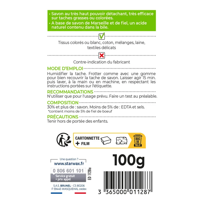 Savon détachant textile au fiel de boeuf