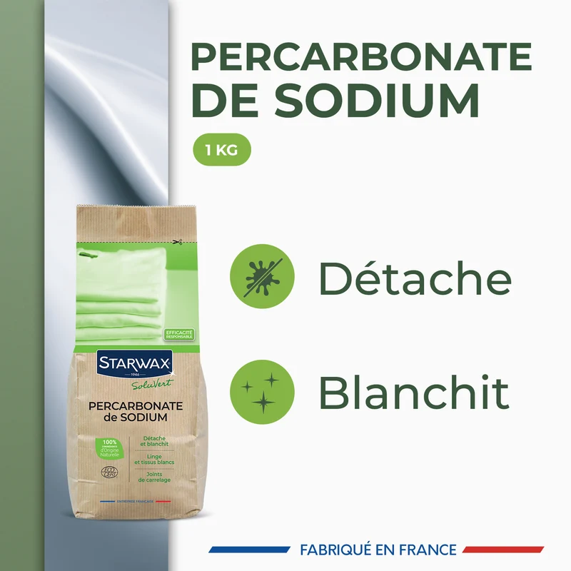 Ma poudre détachante & raviveur de blancheur au percarbonate de soude – Sachet éco