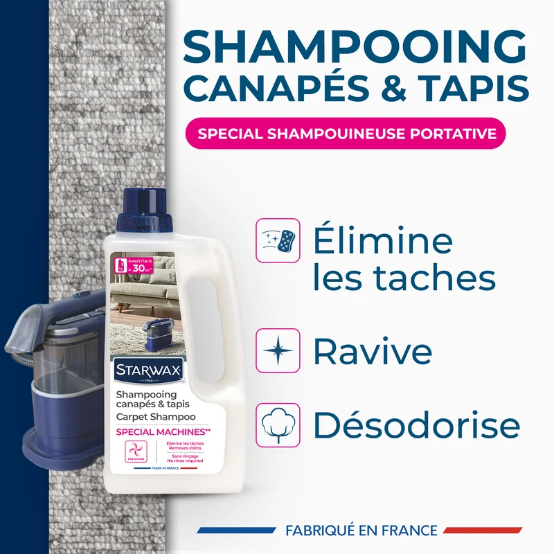 Shampooing canapés & tapis - Spécial machines