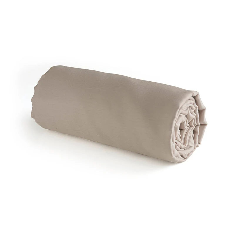 Drap-housse satin de coton - Taupe