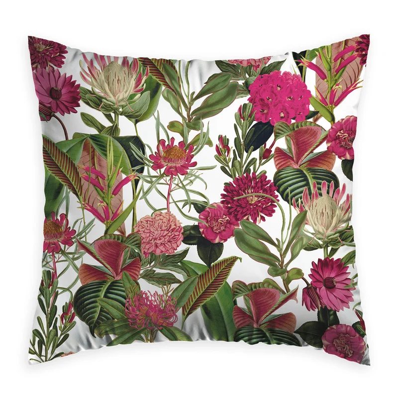 Taie(s) d'oreiller satin de coton - Garden fuchsia