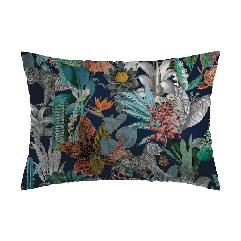 Taie(s) d'oreiller satin de coton - Zanzibar bleu