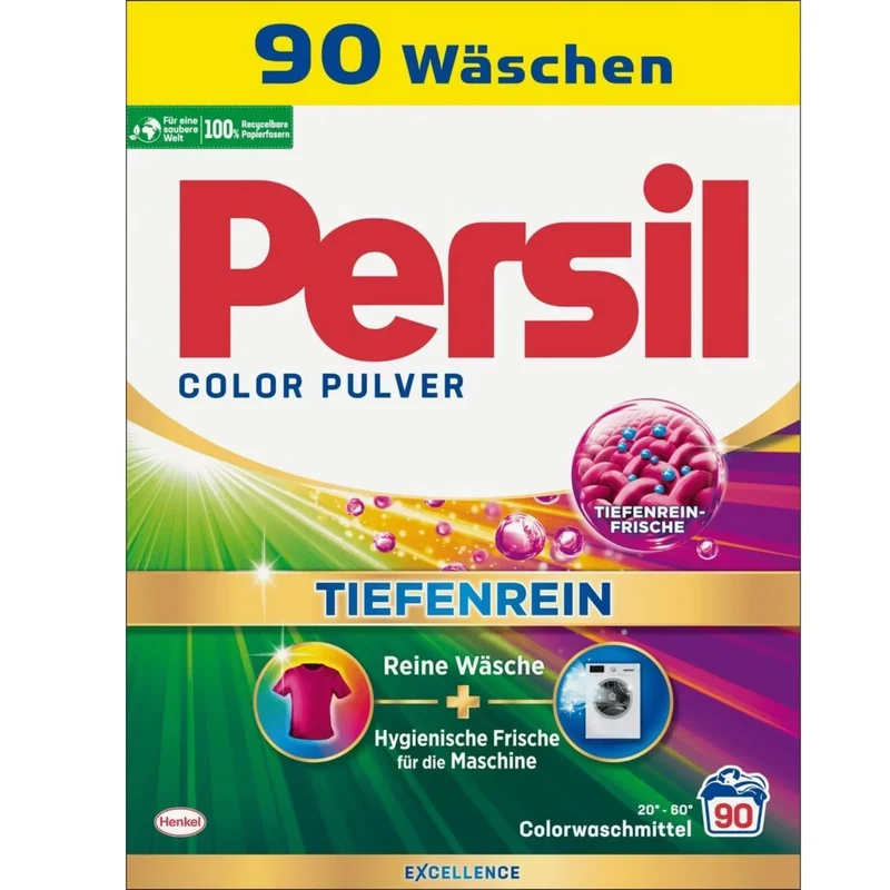 Persil Color Powder Laundry Detergent, 90 Loads, 5.4 kg (11.9 lbs), Made in Germany
