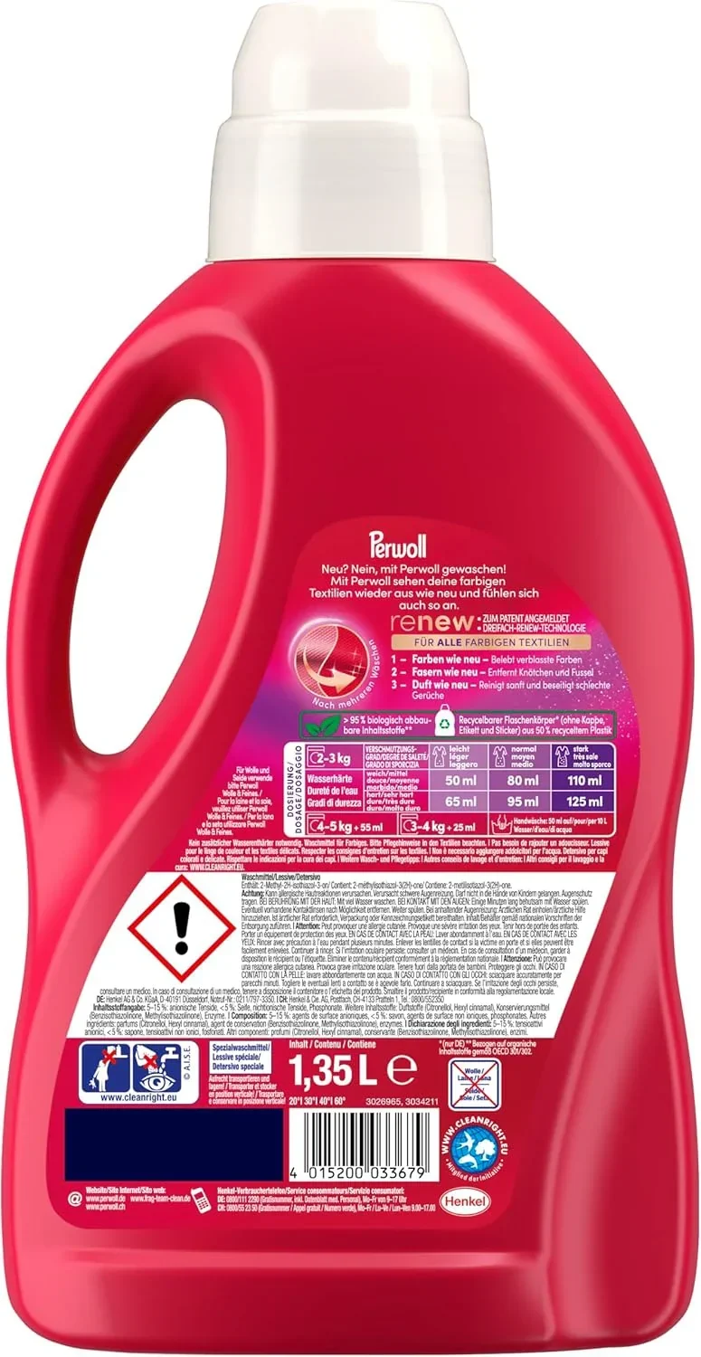 Perwoll Color Renew Liquid Detergent 1.35L | Colored Clothes