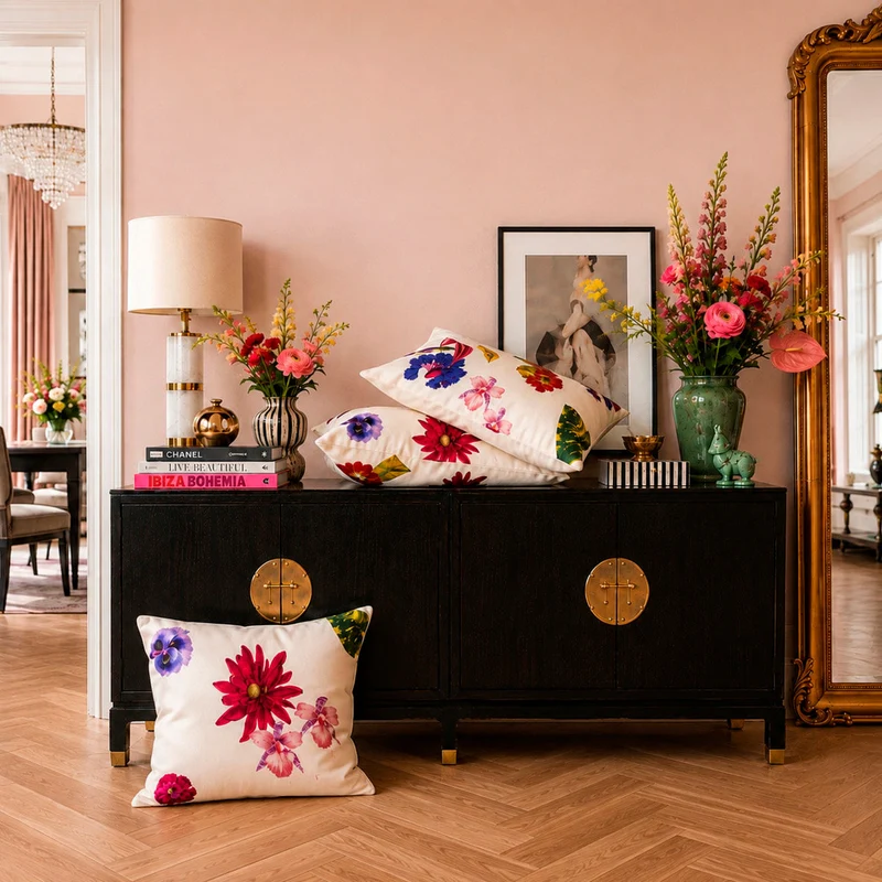 Housse de couette + taie(s) d'oreiller satin de coton - Jardin tropical