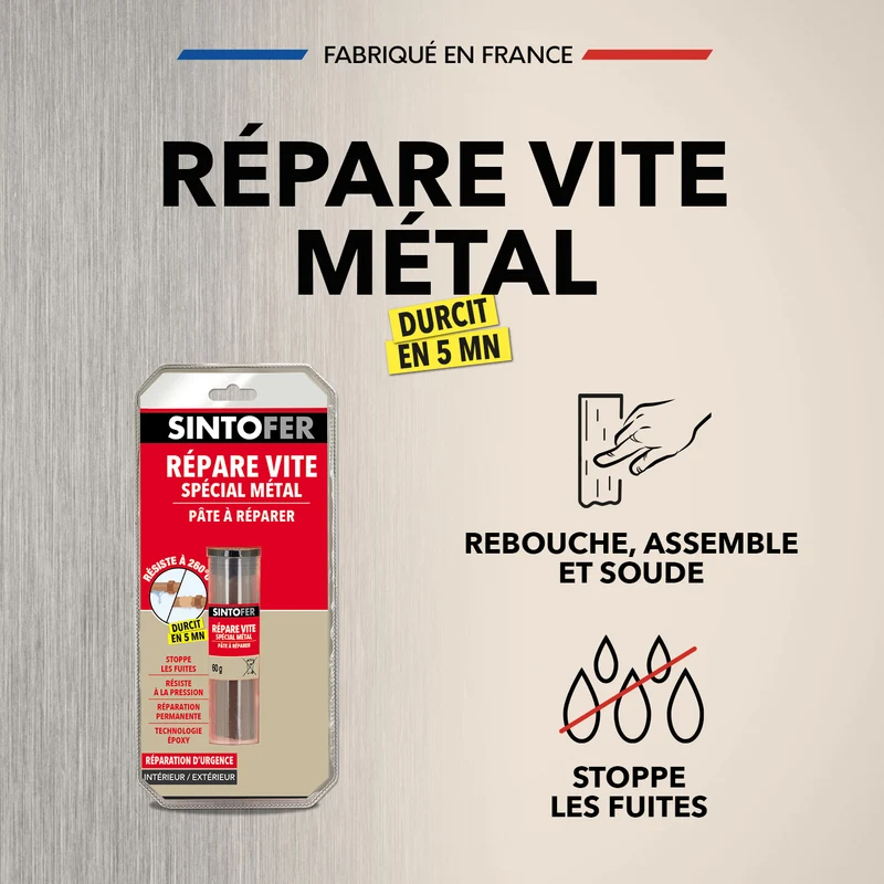 Répare vite pâte à réparer spécial métal