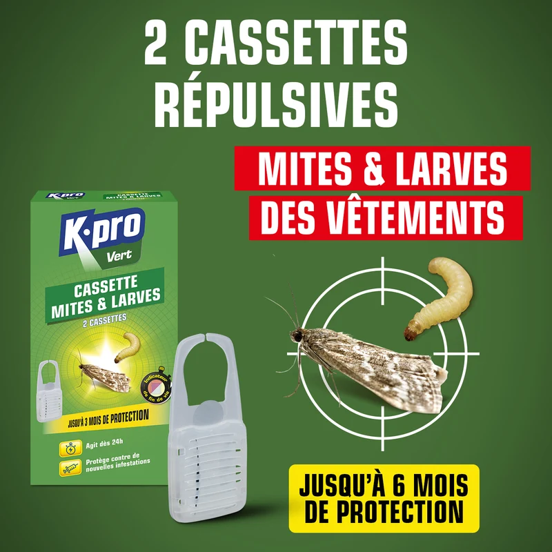 Cassettes répulsives mites des vêtements