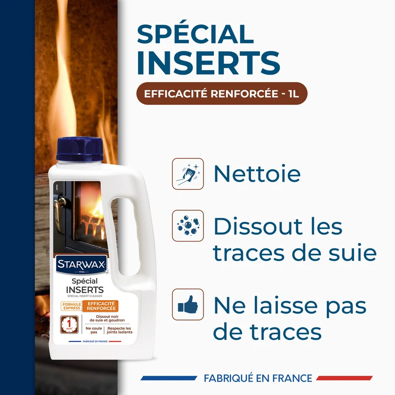 Nettoyant express inserts pour poêle & cheminée