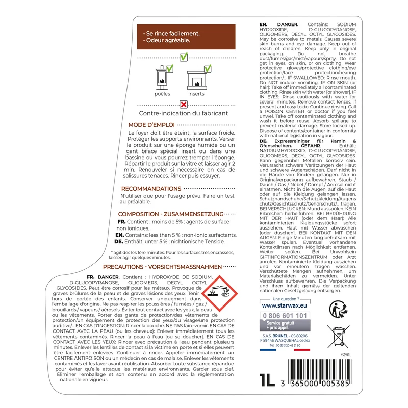Nettoyant express inserts pour poêle & cheminée