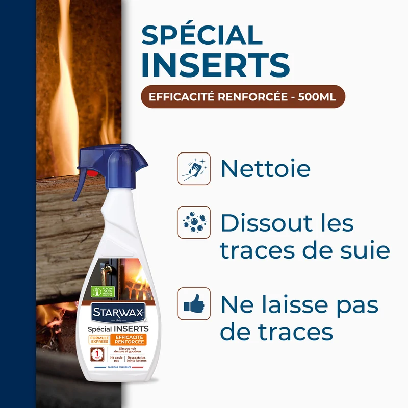 Nettoyant express inserts pour poêle & cheminée