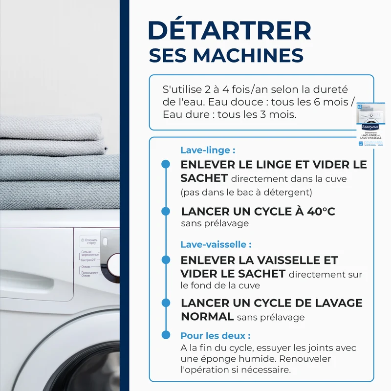 Détartrant pour lave-linge et lave-vaisselle