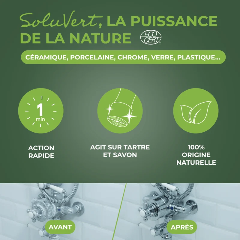 Anti-calcaire express pour salle de bains