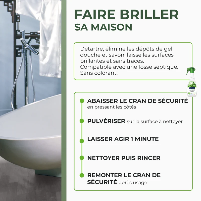 Anti-calcaire express pour salle de bains