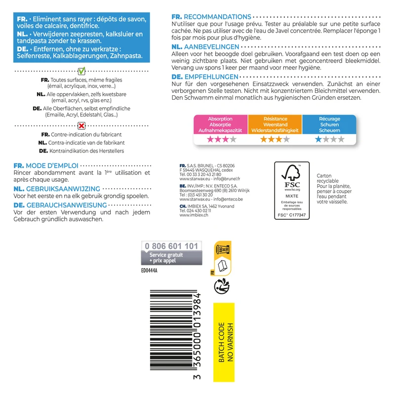 Eponges sanitaires