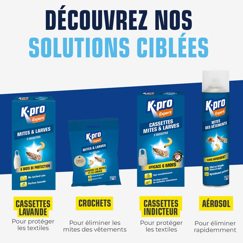 Cassettes contre les mites et larves