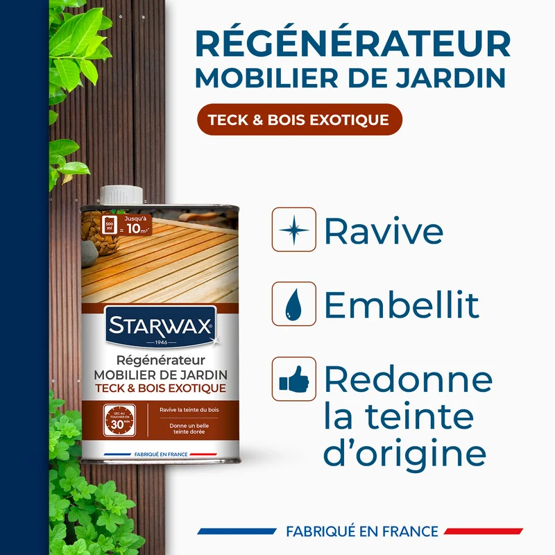 Régénérateur teck et bois exotiques pour mobilier de jardin