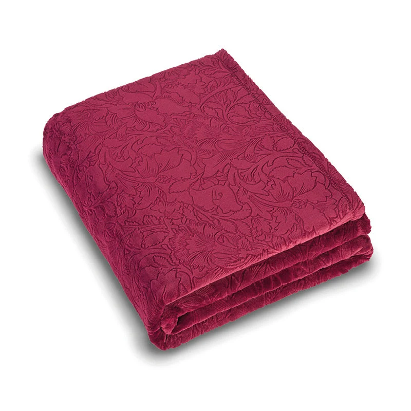 Maxi plaid/couvre-lit - Arabesque bordeaux