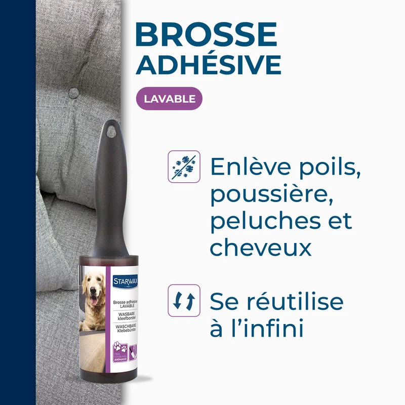 Brosse adhésive lavable
