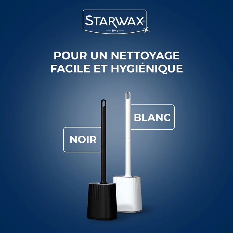 Brosse toilette silicone avec support mural