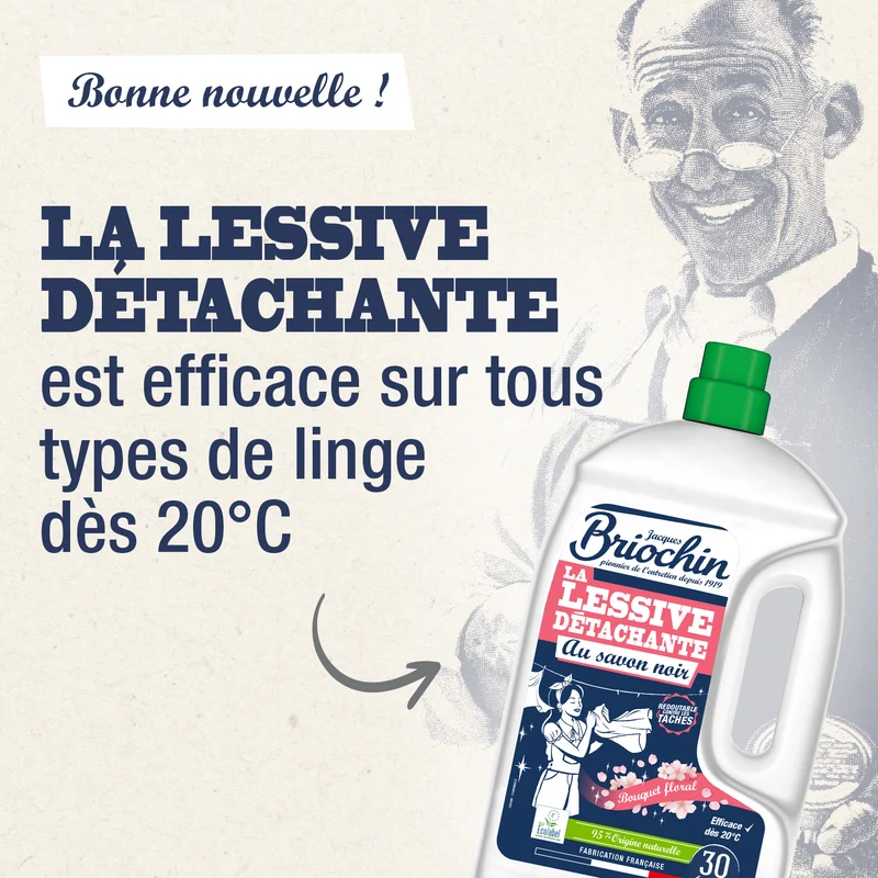 La Lessive détachante au Savon noir parfum Bouquet floral