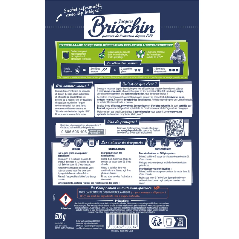 Cristaux de soude en sachet Doypack