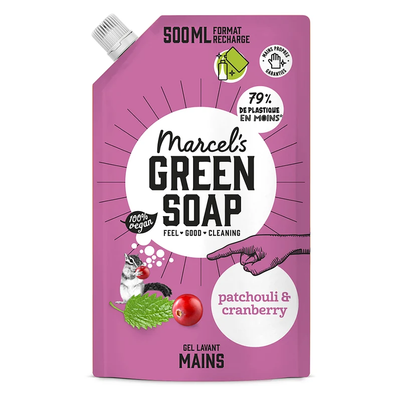 Recharge Gel Lavant Mains Patchouli & Cranberry
