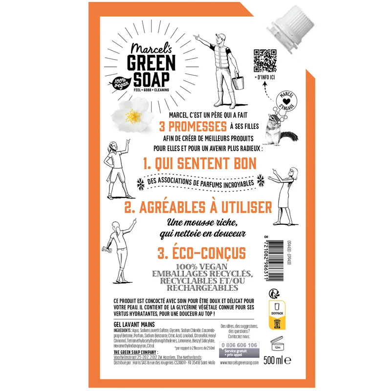 Recharge Gel Lavant Mains Orange & Jasmin