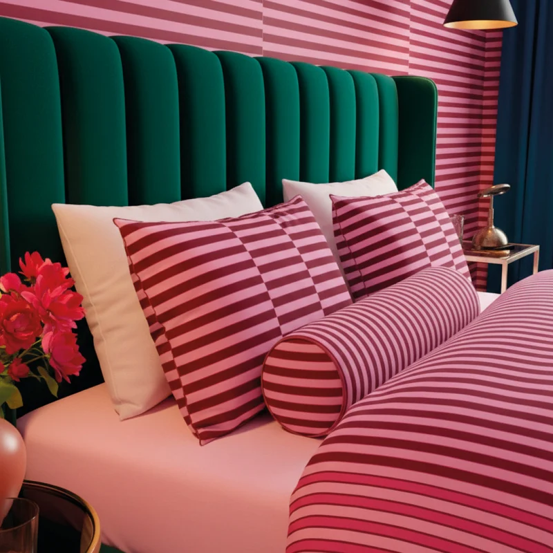 Housse de couette + taie(s) d'oreiler satin de coton - Eclat Rose