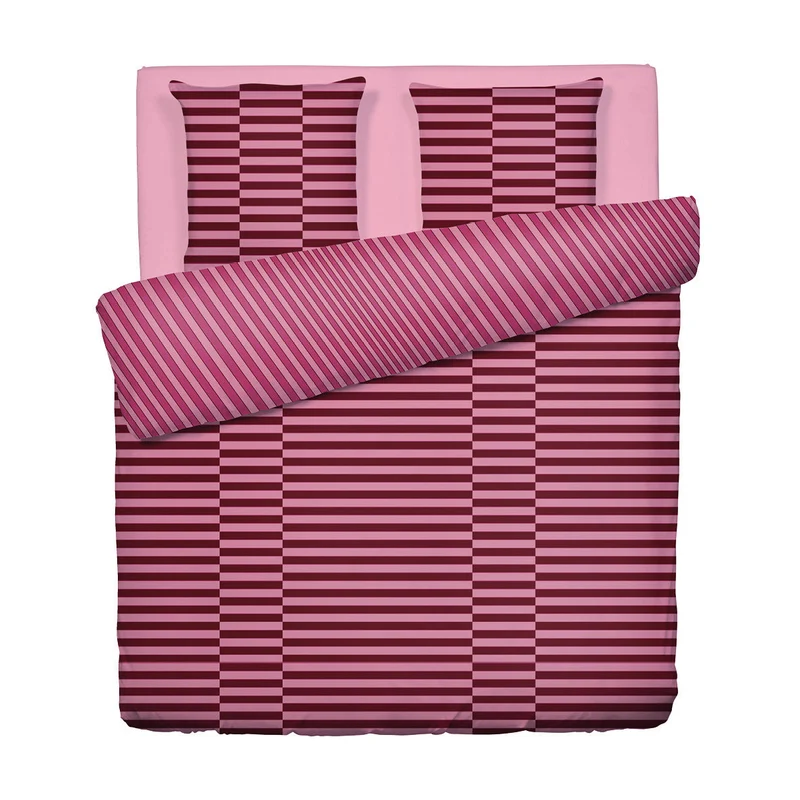 Housse de couette + taie(s) d'oreiler satin de coton - Eclat Rose