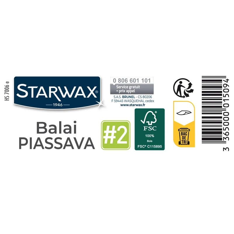 Balai piassava pour sols extérieurs FSC®