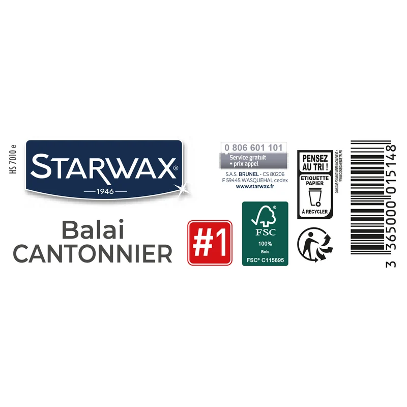 Balai cantonnier pour sols extérieurs FSC®