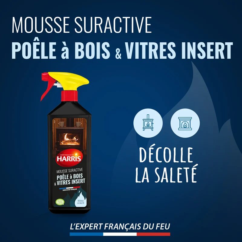 Mousse nettoyante vitre et insert