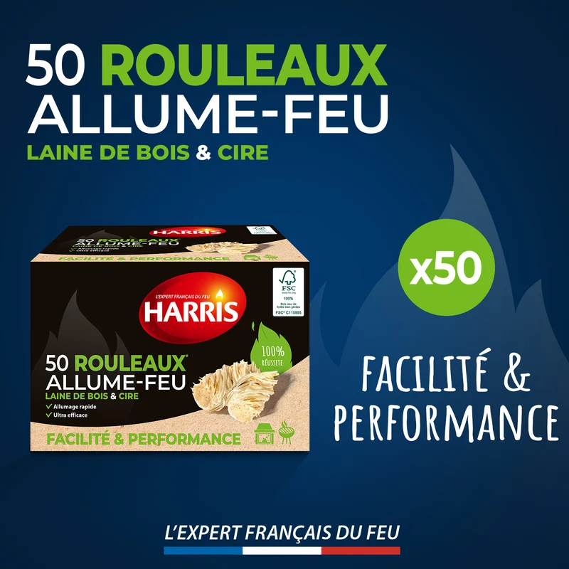 50 rouleaux allume-feu 100% naturels FSC®