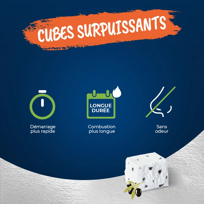 40 cubes allume feu super puissant