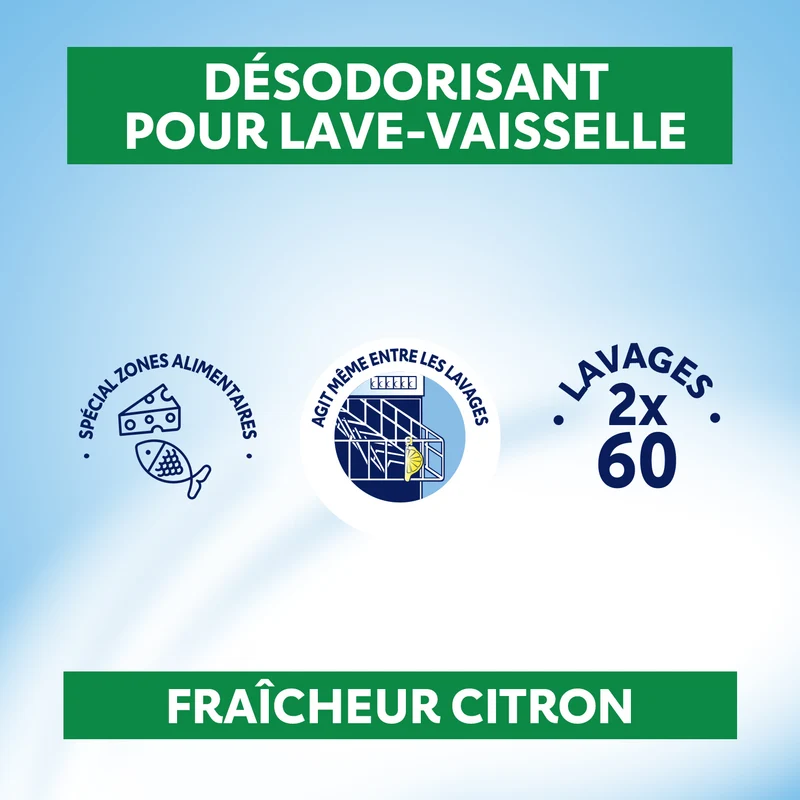 Désodorisant lave-vaisselle citron