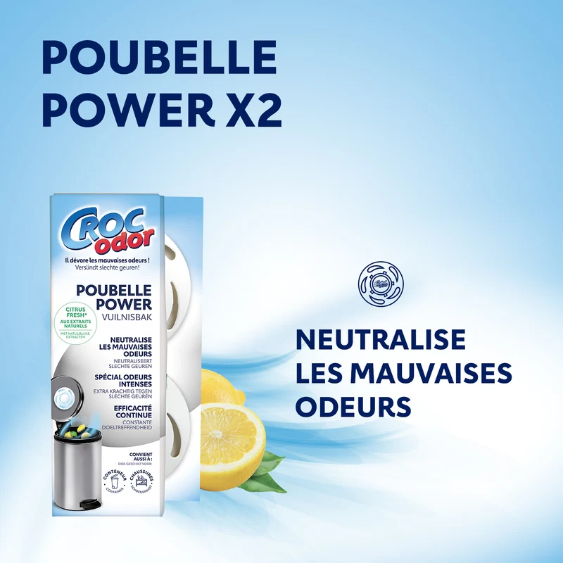 Absorbeur d'odeurs Poubelle Power x2