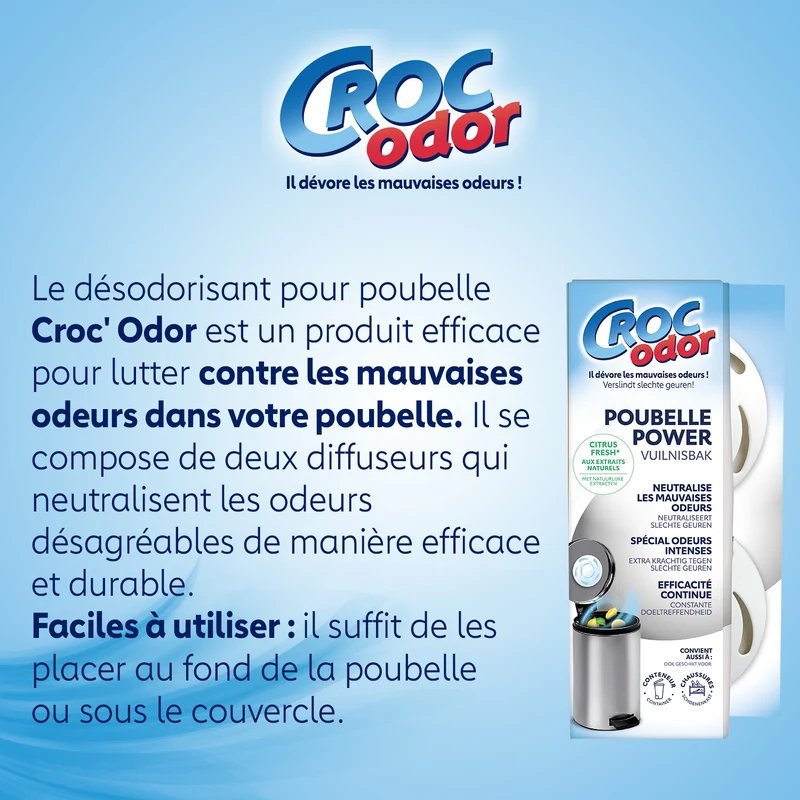 Absorbeur d'odeurs Poubelle Power x2