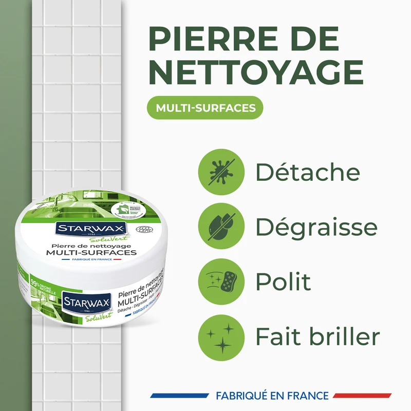 Pierre blanche de nettoyage multi-surfaces