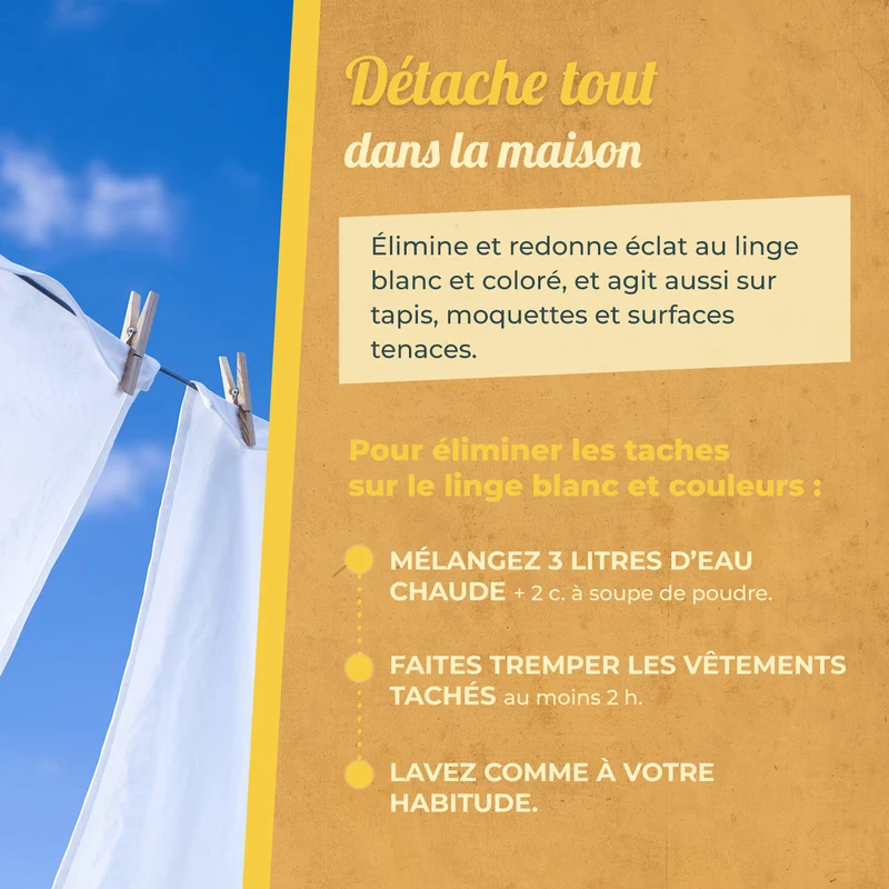 Ma poudre détachante & raviveur de blancheur au percarbonate de soude – Pot pratique