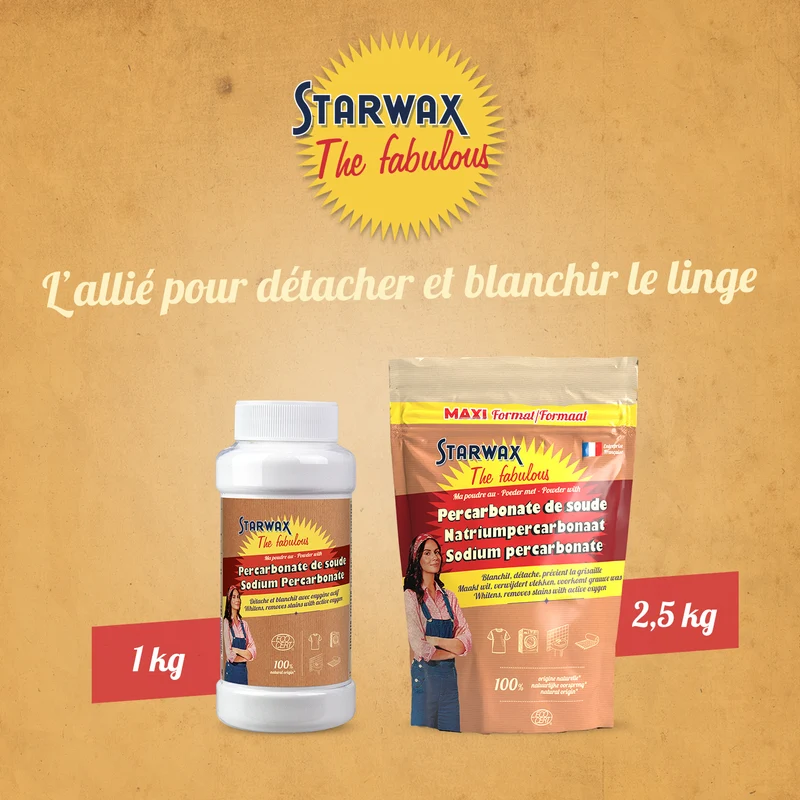 Ma poudre détachante & raviveur de blancheur au percarbonate de soude – Pot pratique