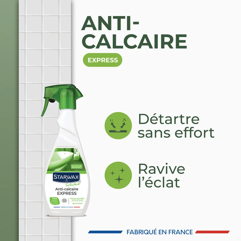 Lot de 3 Anti-calcaire express pour salle de bains