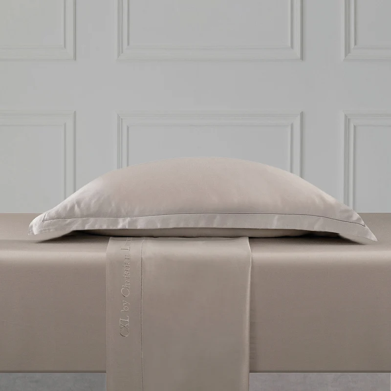 Ensemble de draps satin de coton - Uni 1 baratta Taupe 01