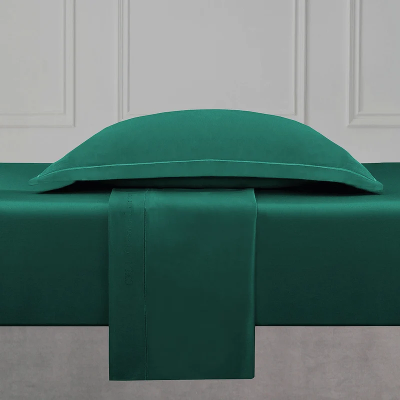 Ensemble de draps satin de coton - Uni 1 baratta Vert 02