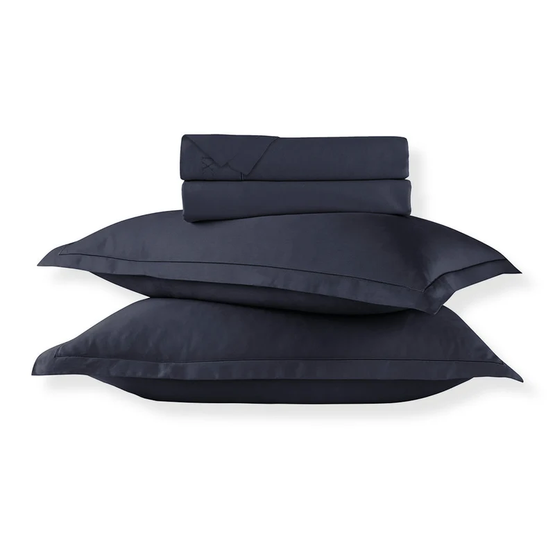 Ensemble de draps satin de coton - Uni 1 baratta Bleu 07