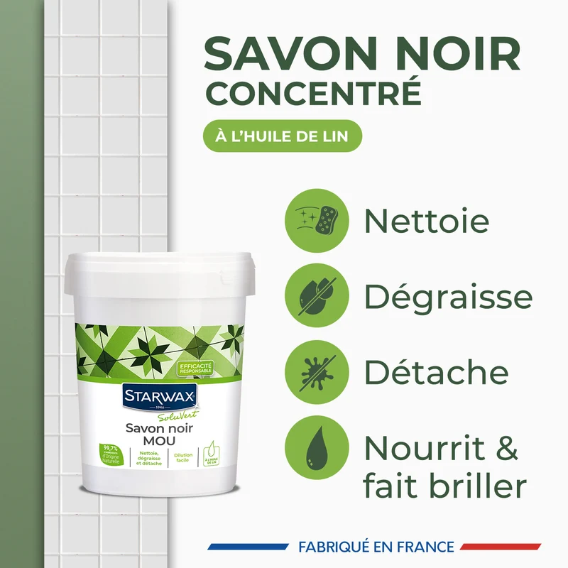 Savon noir mou à l'huile de lin