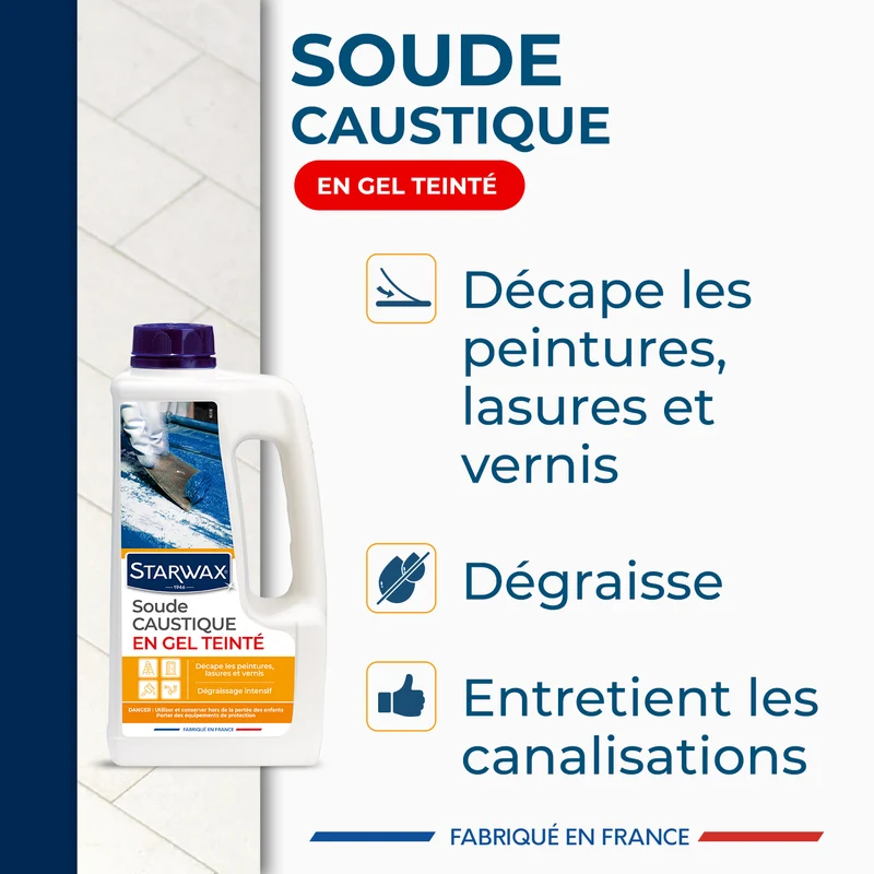 Soude caustique en gel teinté 1L