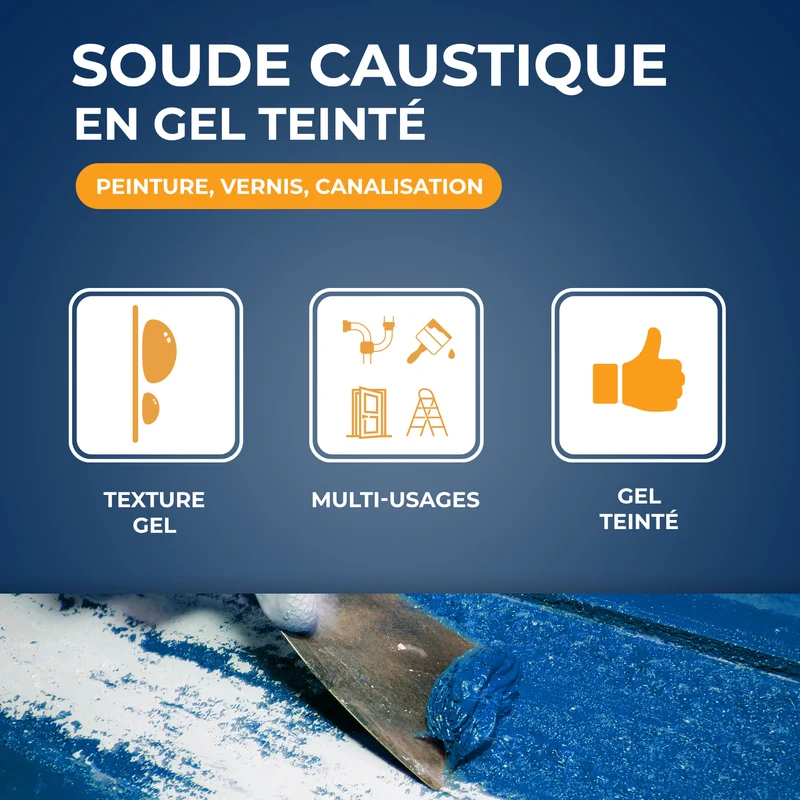 Soude caustique en gel teinté 1L