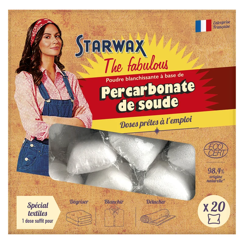 Doses prêtes à l'emploi détachantes & raviveur de blancheur – Percarbonate de Soude