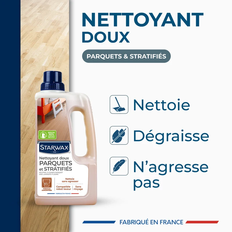 Nettoyant doux pour parquets et sols stratifiés