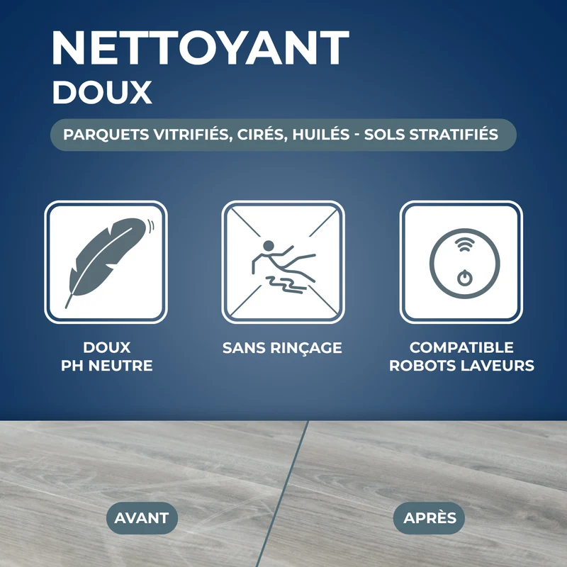 Nettoyant doux pour parquets et sols stratifiés